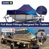900D Center Console Boat Cover - Heavy Duty Boat Cover for Center Console Boat, Waterproof Trailerable Boat Cover